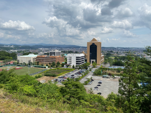 写真を撮ってキャンパスツアー！_大学の裏の森から見える景色の写真